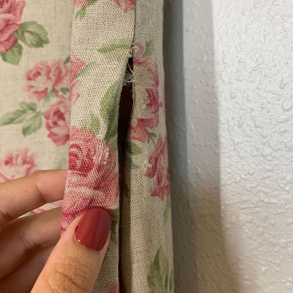 Vintage Floral Maxi Dress Linen Blend Sleeveless - Picture 5 of 10